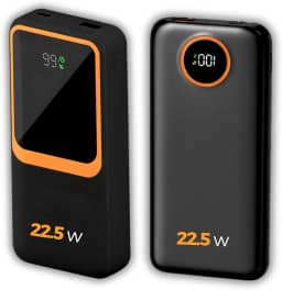 Carregador Portátil (Power Bank) 20000Mah Turbo 22.5w Carregamento Ultra Rápido PD Visor Led com 2 Saídas Compatível com Android e IOS (Preto)