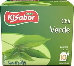 Kisabor, Chá Verde, Para infusão, 15 Gramas com 10 Saquinhos