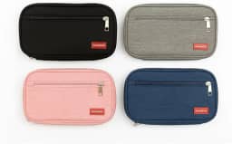 Estojo Escolar Organizador Com 2 Divisórias Zíper Interno e Externo Alça e Compartimento Com Elástico Para Canetas e Lápis Necessaire Multiuso (Preto)