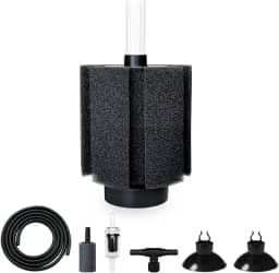 Filtro de esponja de aquário de 50 a 60 litros com mídia de cerâmica e difusor de bolhas, filtros silenciosos para aquários de peixes aptos para criação de camarão e betta