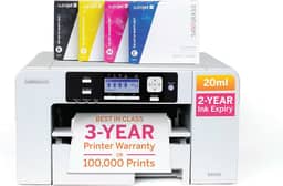 Sawgrass Pacote inicial de impressora de sublimação SG500 | Inclui impressora profissional de sublimação de tinta com tintas SubliJet UHD de 20 ml e papel de sublimação TruePix | Conectividade Wi-Fi |
