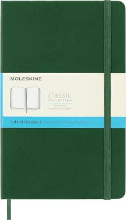 Moleskine Caderno clássico, capa dura, grande (12,7 cm x 21 cm) pontilhado, verde murta, 240 páginas
