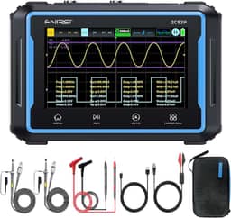 【2c53p plus atualizado com estojo de transporte】 Osciloscópio 3 em 1 / multímetro/gerador de sinal dds tablet tela sensível ao toque osciloscópio automotivo digital portátil 2 can