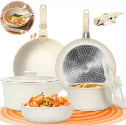 9 Peças Jogo de Panelas, Jogo de Panelas Ceramica, Panela Ceramica, Panelas de Ceramica, Panelas, Panela, Conjunto de Panelas, Jogo de Panela, Kit Panelas Ceramica, Non Stick Pot e Pan Set