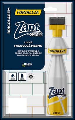 FORTALEZA Zapt Cores Branco – Tinta para Rejunte Acrílico Líquido – Renovador de Cor com Alta Cobertura – Para Cerâmica, Porcelanato e Pastilhas – Uso Interno e Externo – 200ml
