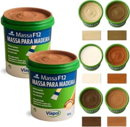 KIT 2 Massa F12 De Calafetar E Correção Madeira 400g - Cores (MOGNO)