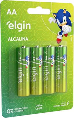 Kit Pilhas Alcalinas com 4x AA Elgin, Elgin, Baterias