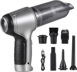 Aspirador de pó portátil para carro portátil sem fio Mini espanador de ar e bomba manual com 19000Pa Sucção forte USB Carregamento para pelos de animais de estimação Limpeza de pó de cascalho