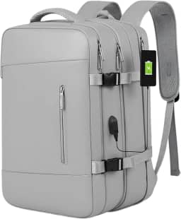 Mochila de Viagem de Avião Impermeável Expansivel Grande Feminina Note book 40L Bagagem de Mão Low Cost Aeroporto à Prova D'água Reforçada