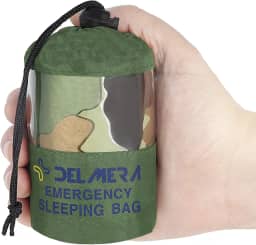 Delmera Saco de dormir de sobrevivência de emergência, cobertor térmico leve à prova d'água, saco Bivy com bolsa de cordão portátil para aventuras ao ar livre, acampamento, caminhada