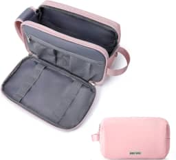 Necessaire Executiva Luxo Estojo Bolsa Masculino Feminino para Viagens Multiuso Maquiagem Perfumes Green Turtle Preta (Rosa)