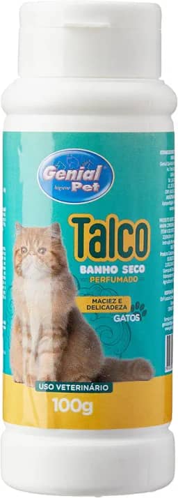 Genial Pet Talco Banho Seco Genial Gatos 100G Para Cães