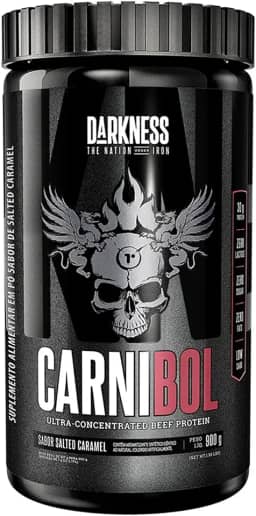 DARKNESS Carnibol Proteína Ultra Concentrada de Carne em Pó Sabor Salted Caramel - Complemento Proteico de Alto Rendimento - Ganho de Massa Muscular e Aumento de Força - Pote 900g