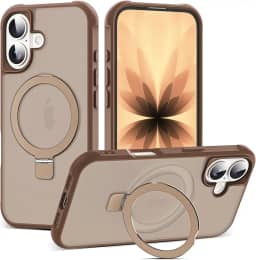 Capa compatível com iPhone 2025 com suporte magnético invisível de anel de vedação transparente de grau militar para iPhone 2025 de 6,3 polegadas [compatível com Mag-Safe] [ótima sensação de