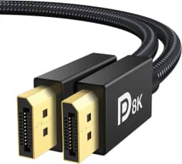 Cabo DisplayPort 8K, cabo DP de 1,4 m, [8K @60Hz, 4K @144Hz, 2K @240Hz/165Hz], porta de exibição de alta velocidade de 32,4 Gbps para monitor de jogos, HDR/FreeSync/G-Sync, trançado