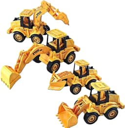 Kit 4 Trator Construção Brinquedo fricção escavadeira pá