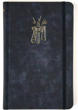 Bíblia Sagrada Slim NVI, Luxo, Tecido azul marinho sobre capa dura, com elástico