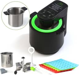 Descarboxilador 3 em 1 Herbnifique e infusor de óleo e máquina de fazer gomas com função de mistura, máquina de tintura, livro de receitas de ervas incluído (preto)