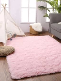 Tapete Sala, Quarto Peludo Felpudo Macio e Luxuoso 1,50m x 1,00m (Rosa)