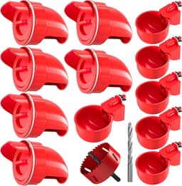 Alimentador de frango sem desperdício alimentador automático de aves DIY Conjunto de alimentadores e bebedouro de galinha 6 portas de alimentador de frango com 6 xícaras de água de frango Kit de alimentador automático de frango