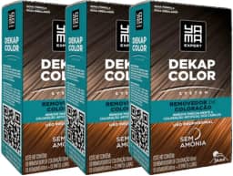 Kit 3 DekapColor Yama Removedor De Coloração Capilar Cabelo Profissional Sem Amonia 120ml