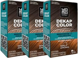Kit 3 DekapColor Yama Removedor De Coloração Capilar Cabelo Profissional Sem Amonia 120ml