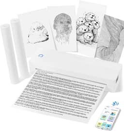 Impressora portátil A4, térmica, sem fio, mini impressora sem tinta para suporte de viagem, papel térmico A4 e A5 de 21,6 cm x 27,9 cm, compatível com telefone e laptop Android e iOS