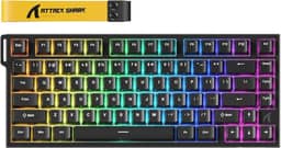 ATTACK SHARK R82 HE Teclado mecânico gamer com fio de gatilho rápido,polling de 8K,precisão de RT de 0,005 mm,taxa de varredura de 256K,amortecimento de som de 5 camadas,interruptor magnético (Preto)