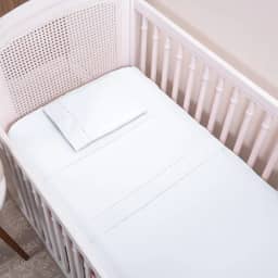 Jogo de Lençol Infantil Para Berço Americano Micropercal 200 Fios 3 Peças (branco)