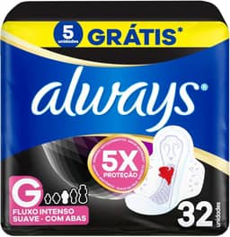Always Noturno Suave, Absorvente Tamanho G, 32 Unidades