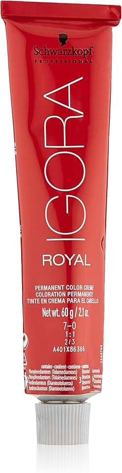 Schwarzkopf Tinta permanente para cabelo loiro médio Igora Royal 7-0 60 g da Schwarzkopf Professional
