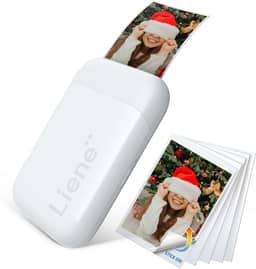 Liene Impressora fotográfica de 5 x 7,6 cm, mini impressora fotográfica com 5 papéis fotográficos adesivos Zink, Bluetooth 5.0, compatível com iOS e Android, impressora portátil colorida mono