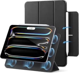 ESR Capa para iPad Pro de 11 polegadas M4 (2024), fixação magnética potente, capa fina com suporte triplo, suporte para Pencil Pro e Pencil (USB-C), suspensão e ativação automáticas, Preto
