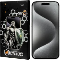 Gshield Película de Vidro Temperado Ionizado Anti-Reflexo Anti Impacto 100% de sensibilidade Tela Toda, Ultra Glass para (iPhone 15 Pro Max)