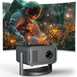 4K Mini Projetor Portátil com WiFi e Bluetooth, Mini Projetor com Suporte a 1080P, Android 11.0 Inteligente Rotativo de 360 ° Compatível com Android/IOS/laptop/TV/HDMI