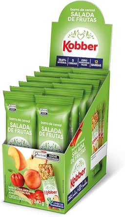 Kobber Barra de Cereal Salada De Frutas 20g Cada - Display Com 12 Unidades