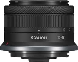 Canon RF-S10-18 mm F4.5-6.3 é uma lente de zoom ultra grande angular STM, sem espelho, redução de trepidação 4.0, ótima para vlogging e selfies, compacta e leve, para vídeo, viagens, paisagens e