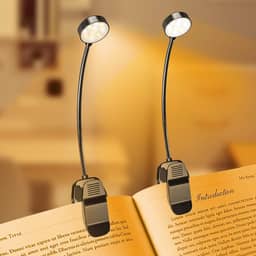 Pacote com 2 10 lâmpadas LED recarregáveis para leitura na cama – Cuidados com os olhos, 3 temperaturas de cor, 3 brilho ajustável, luz de leitura de livro pequena e leve de longa duração para