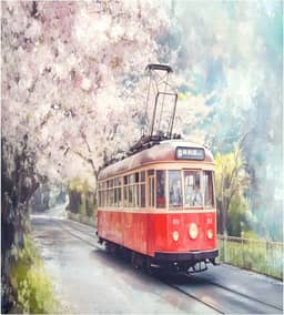 Adesivo magnético reutilizável para geladeira Spring Tram Pink 58 x 66 cm