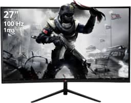 Monitor Curvo Gamer 27" 100Hz 1ms Full HD 1080p com Entradas HDMI/VGA e Compatibilidade VESA 100x100mm, Design Ultra Slim Preto