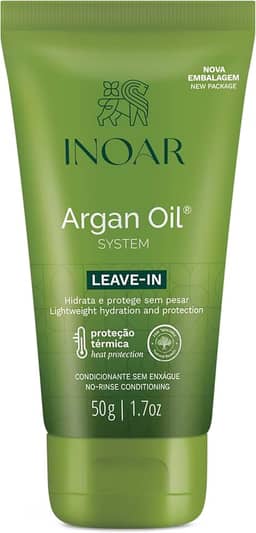 Inoar, Leave-in Argan Oil – Hidratação, Brilho e Ação Antifrizz com Óleo de Argan para Todos os Tipos de Cabelo - 50g