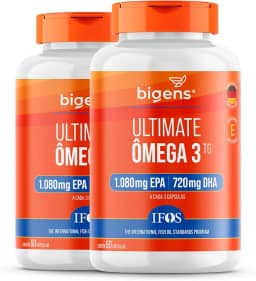 Ultimate Ômega 3 TG, Selo IFOS, 1.080mg EPA + 720mg DHA, 60 caps, Bigens (Kit2 2)