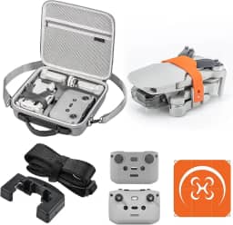 DJI Conjunto de acessórios Mini 4 Pro para controle RC-N2, estojo de transporte, suporte de hélice, almofada de pouso de drone, capa de silicone e cordão, kit de proteção e iniciante 5 em 1
