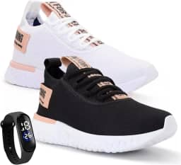 Kit 2 Tênis Feminino De Caminhada Macio Para Academia Leve Conforto + Relógio