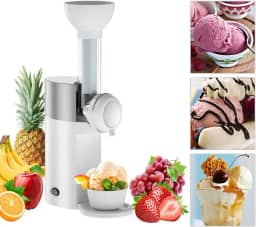 Máquina De Sorvete, Máquina Automática Doméstica De Sobremesas De Frutas Congeladas, Sorveteira De Frutas, Máquina De Milkshake Caseiro DIY, Mini Máquina De Lama,White
