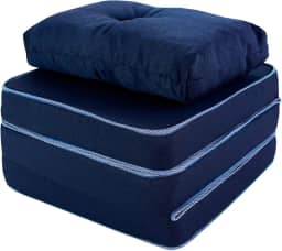 Puff Colchonete Dobrável/Sofa 3 em 1 Espuma D33 + Travesseiro Solteiro BF Colchões