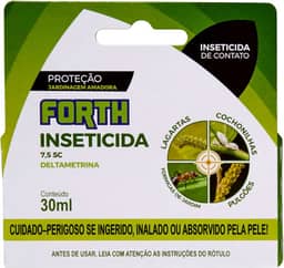 Forth Inseticida, Líquido, Defensivo, Deltametrina, Concentrado, Contra Lagartas, Formigas de Jardim, Cochonilhas, Pulgões, Frasco, 30ml