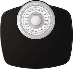 Adamson Balanças A25W para Peso Corporal-Até 400 Lb-Mostrador de 5,3" Em Plataforma de 12,4" X 10,2"-Superfície de Borracha Antiderrapante-Balança de Banheiro Analógica de Alta Precisão-Durável com Ga