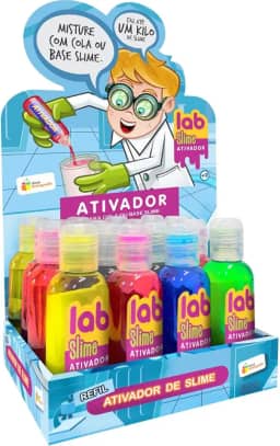Display de Slime Ativador LAB Slime Doce Brinquedo com 16 Unidades