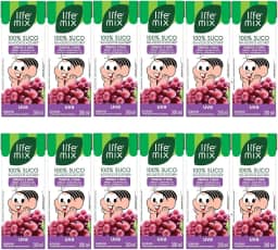 Kit com 12 Sucos de Uva 100% Suco sem Adição de Açúcares de 200mL cada - Life Mix